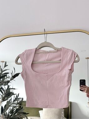 Garage Pink Scoop-Neck Crop Top